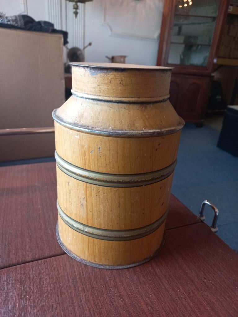 Mooi blik tin met houtnerf, Ophalen of Verzenden, Overige