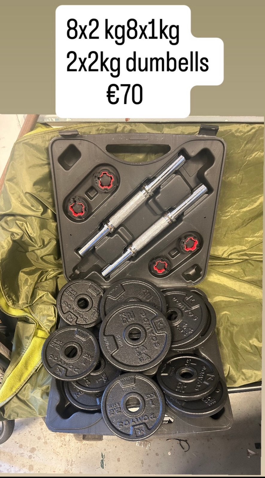 Compleet set dumbells €70, Ophalen, Zo goed als nieuw, Dumbbell
