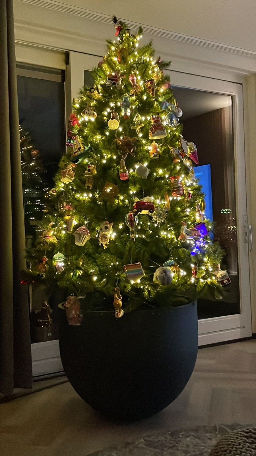 Kerstboom kunst professioneel 180cm excl pot en ornamenten, Ophalen, Zo goed als nieuw