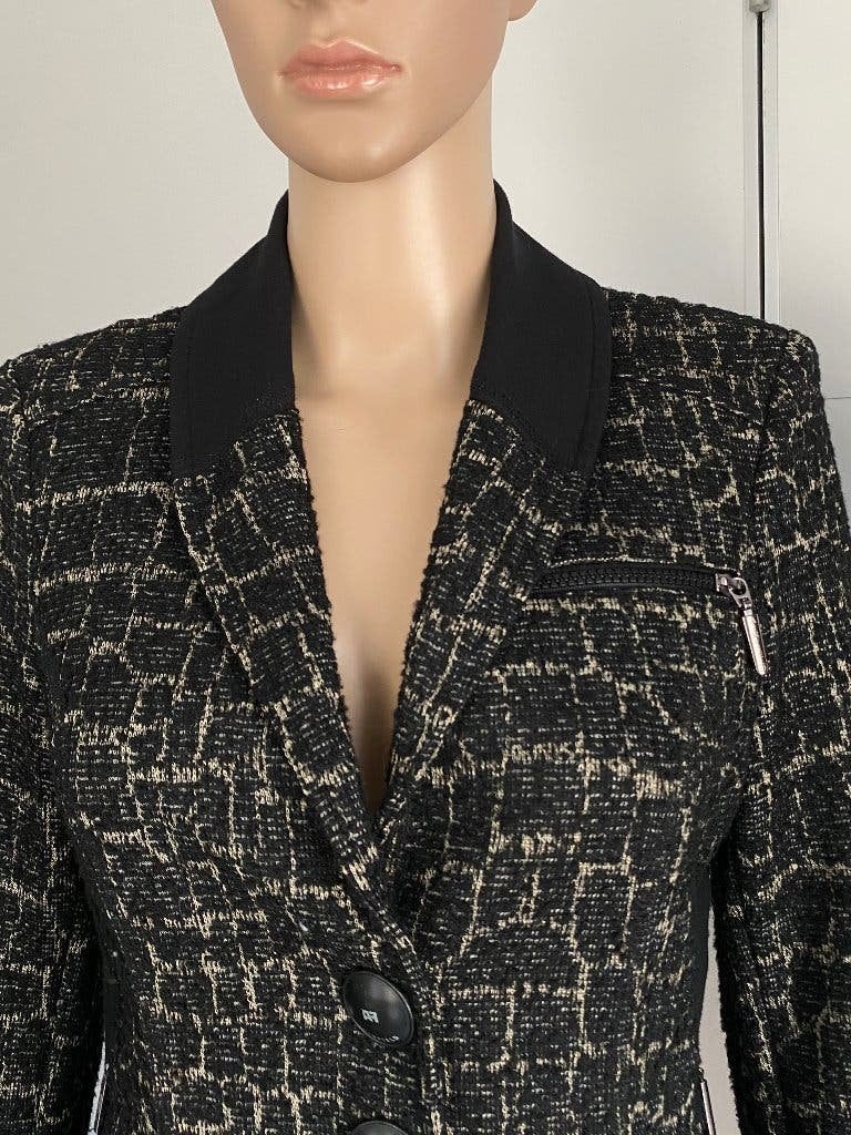 K293 Airfield maat 36=S jasje blazer colbert zwart/beige, Kleding | Dames, Zwart, Ophalen of Verzenden, Zo goed als nieuw, Jasje