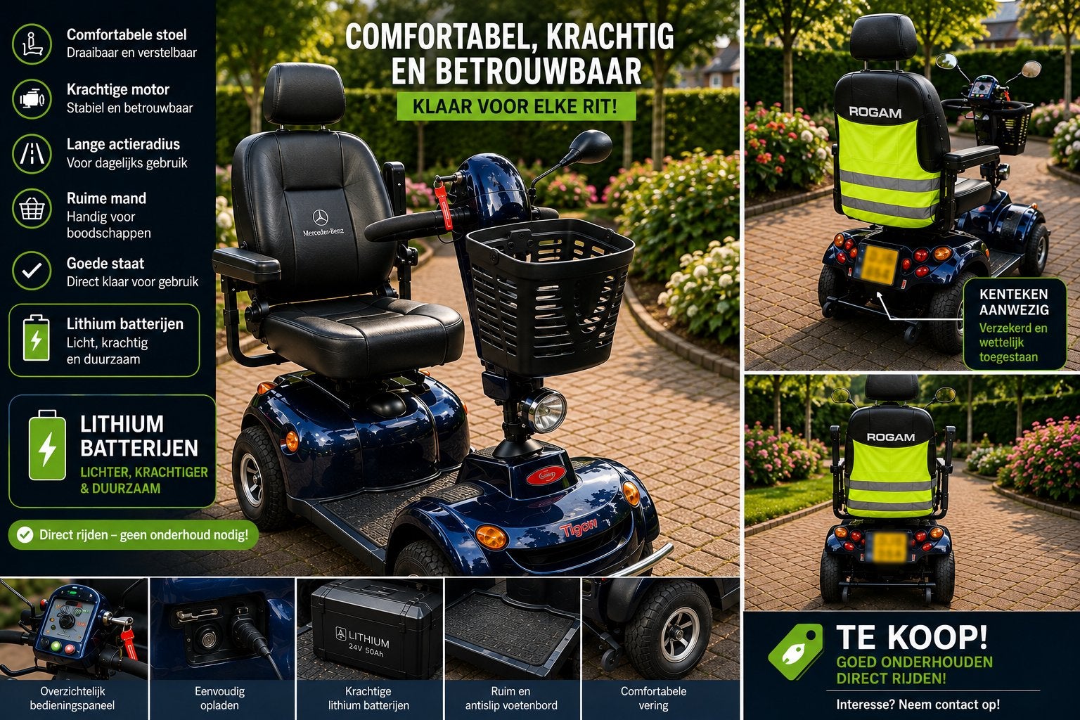 Scootmobiel Mango Tiger 4, Ophalen, Zo goed als nieuw, 16 km/u of meer, Mango