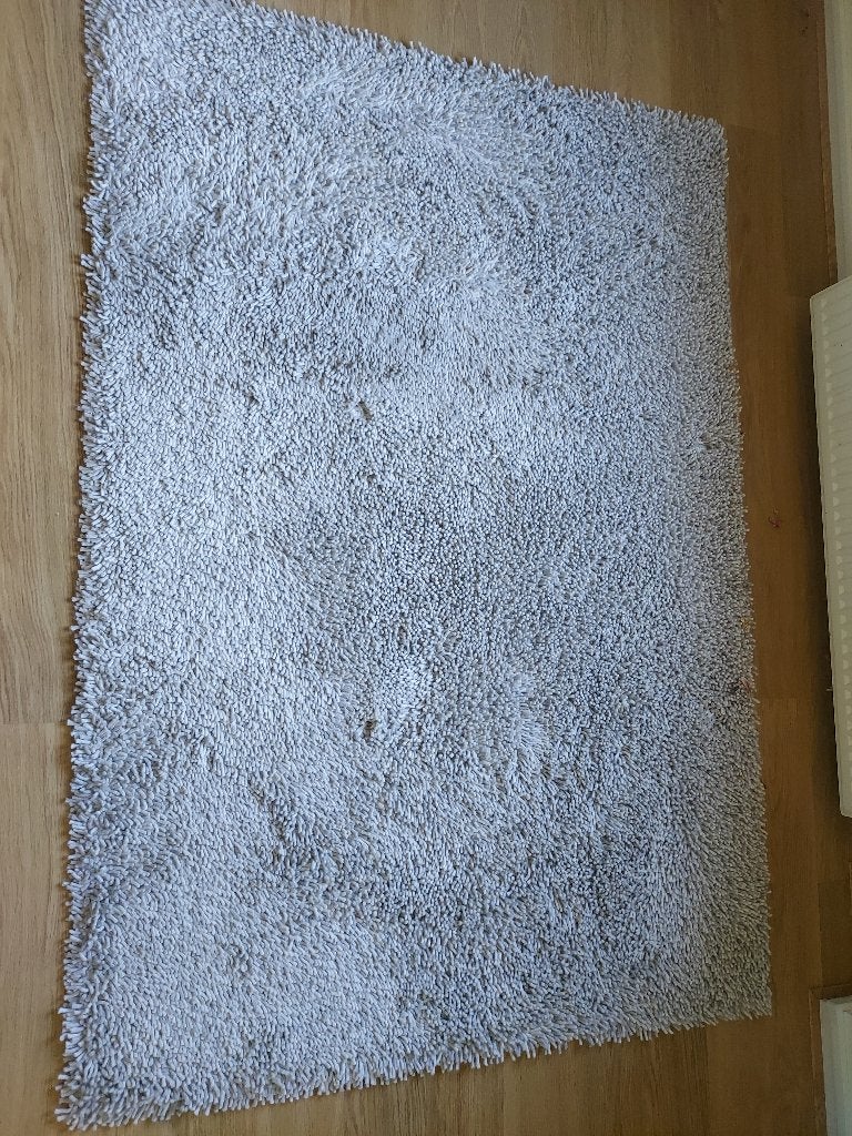 Hoogpolig wollen kleed 140x200 cm grijs-wit, Huis en Inrichting, Ophalen, Gebruikt, 100 tot 150 cm, 200 cm of meer