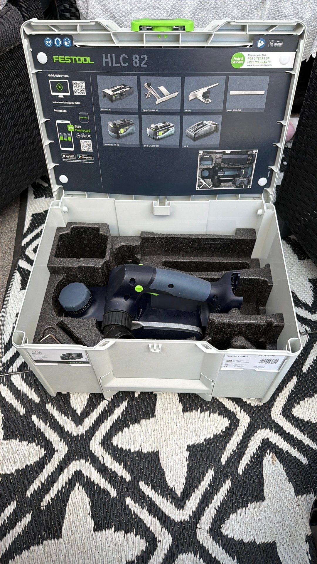Festool HLC 82 EB-Basic Accu schaafmachine, Ophalen of Verzenden, Zo goed als nieuw, Accu