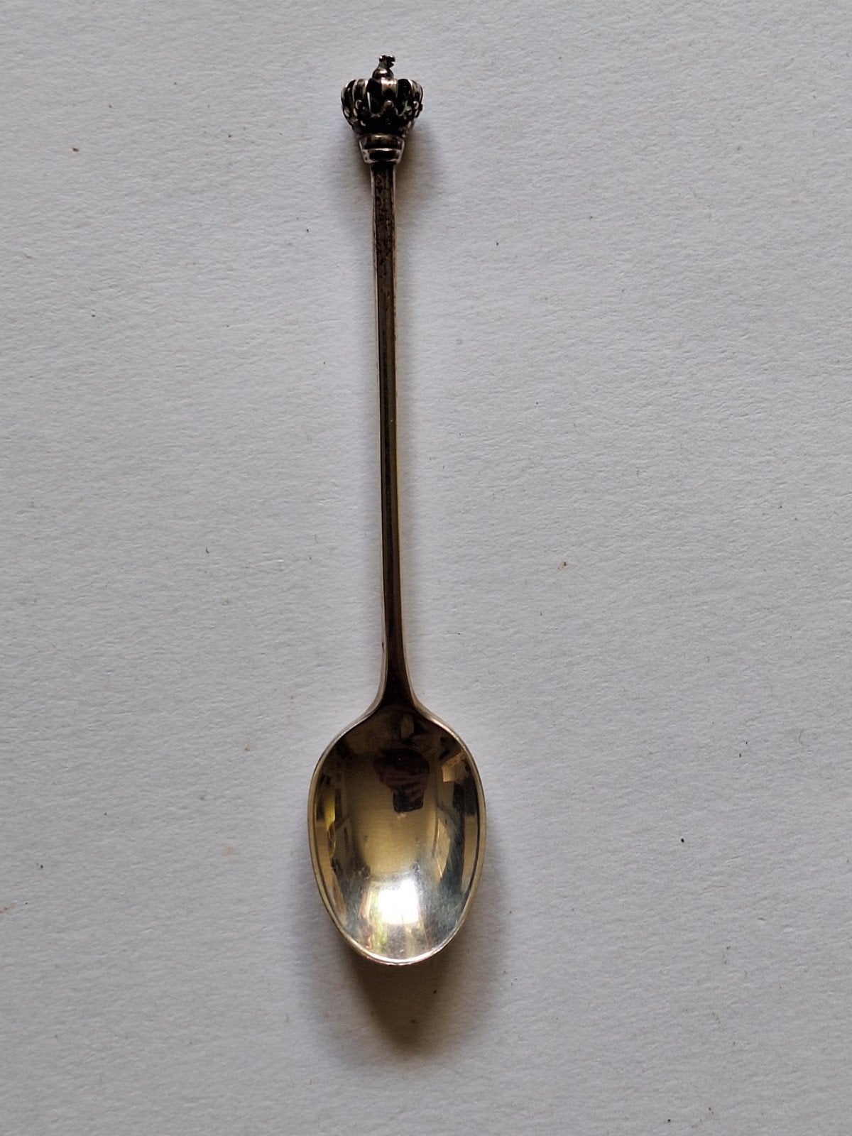 Antieke zilveren theelepel met kroon, 1976, Ophalen of Verzenden