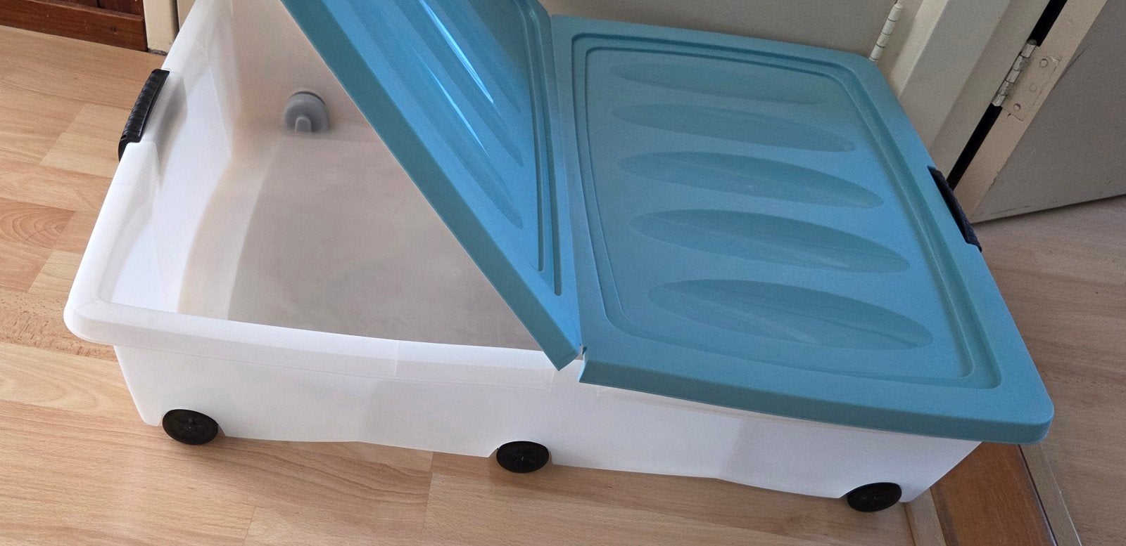 Opvouwbare opbergdoos met wielen en deksel 80x58x17 xm, Doe-het-zelf en Verbouw, Ophalen, Doos, 40 tot 60 cm, Opvouwbaar