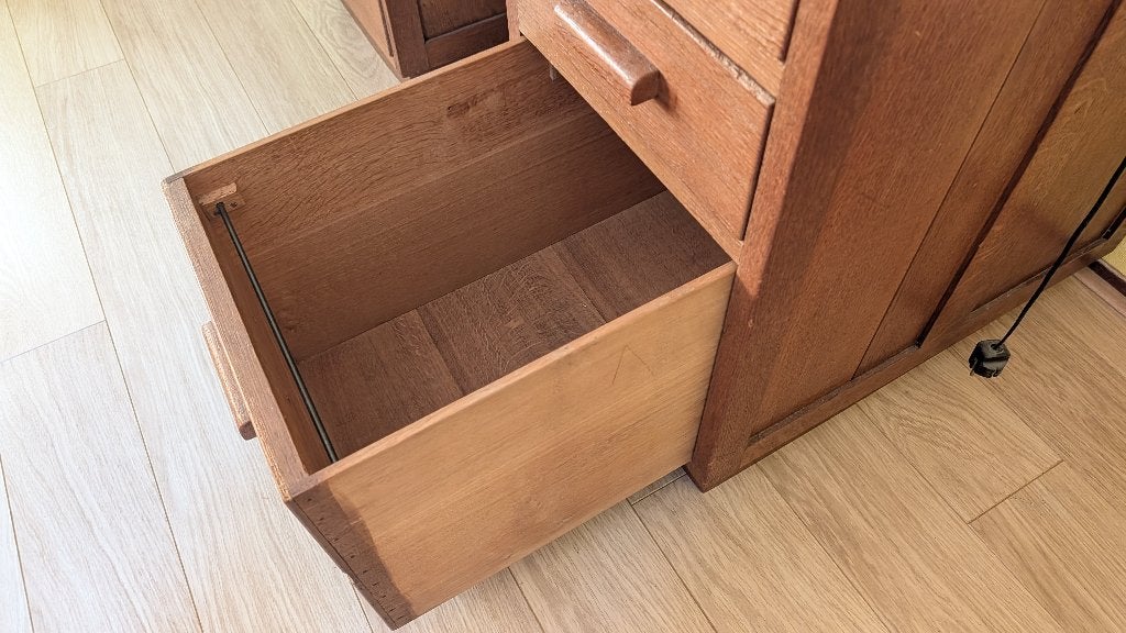 Eiken rolluikbureau met lades, Huis en Inrichting, Ophalen, Gebruikt, Hout, Secretaire