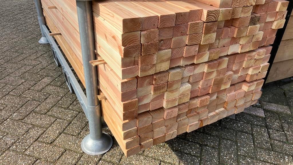 Douglas gedroogd en geschaafd 4,5x7x250cm, Ophalen, Zo goed als nieuw, 250 cm of meer, Balken