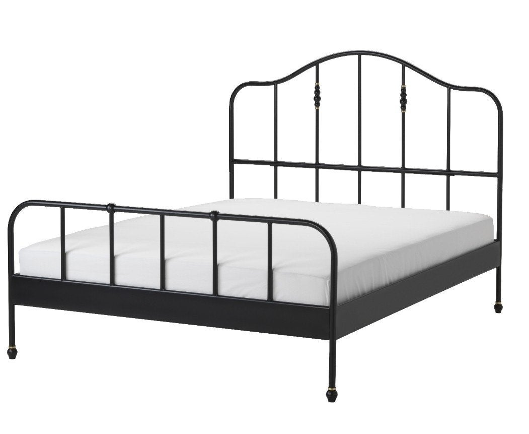 IKEA SAGSTUA Tweepersoonsbed (140x200 cm) Zwart Metaal, Ophalen, Zwart, Tweepersoons, 140 cm