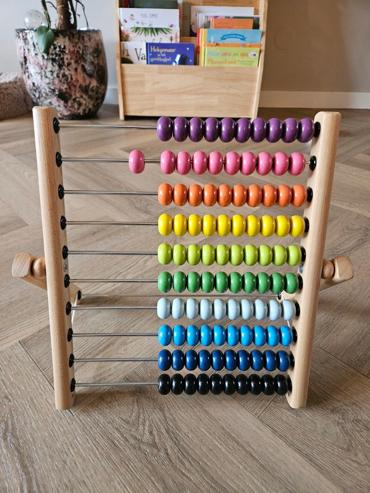 Houten telraam met kleurrijke kralen, Ophalen of Verzenden, Zo goed als nieuw, Rekenen