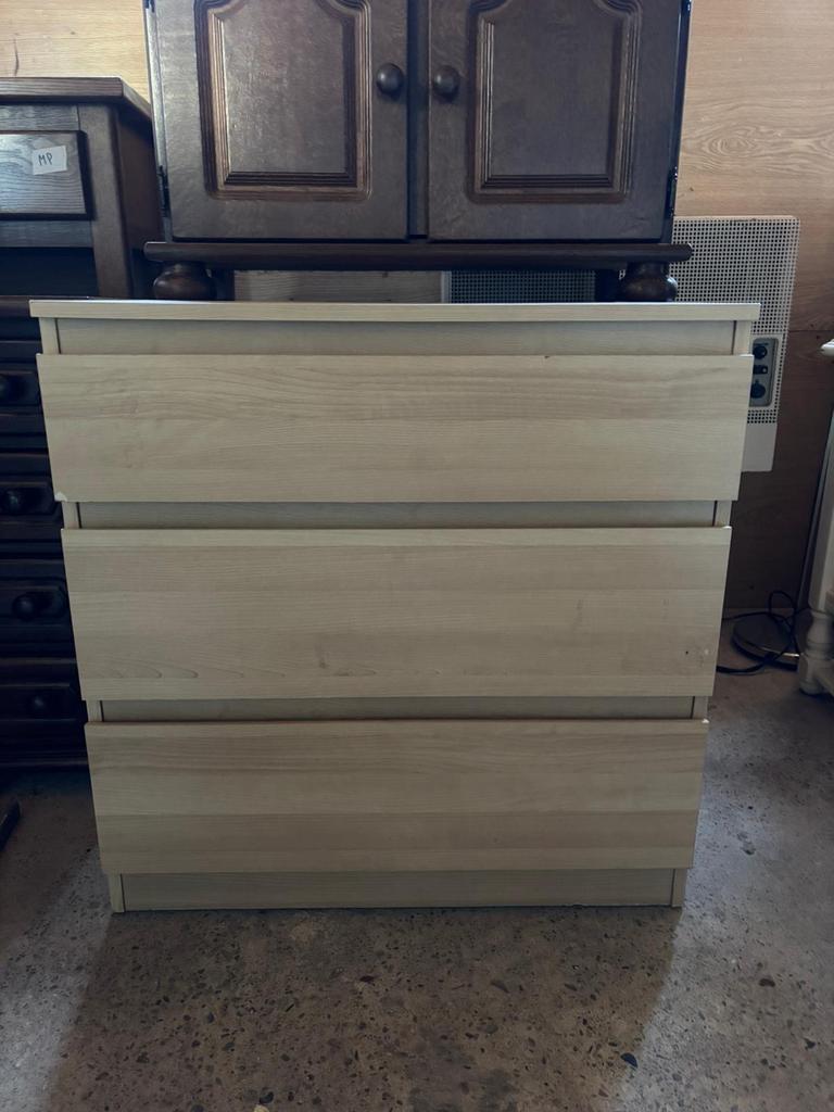 Ladekast met 3 laden - Houtkleur - 71,5x70x40 cm, Ophalen, Gebruikt, 50 tot 100 cm, 3 of 4 laden