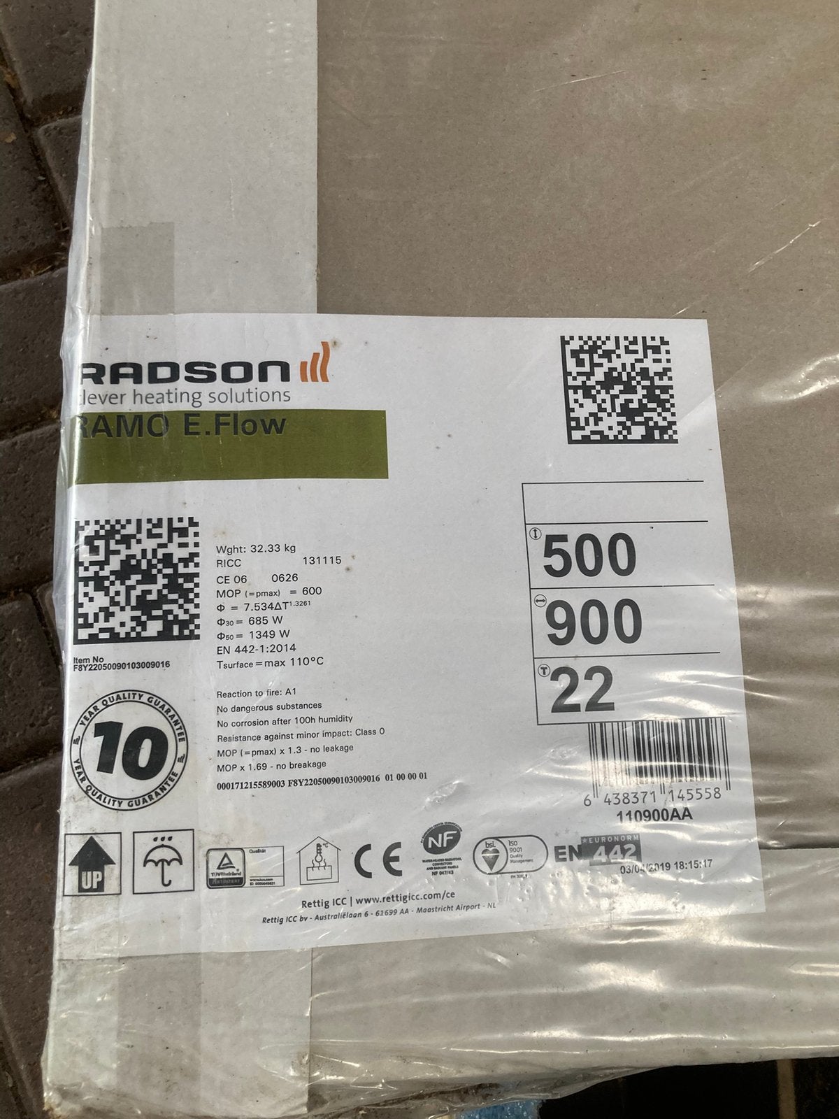 Radson Ramo E flow paneelradiator, Ophalen, 30 tot 80 cm, Radiator, Nieuw