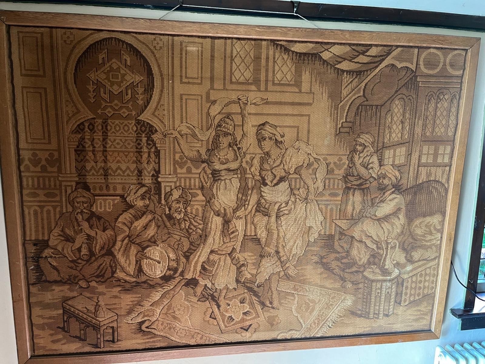 Antiek Gobelin Wandtapijt - Oriëntaalse Scène - 190x140cm, Antiek en Kunst, Antiek | Kleden en Textiel, Ophalen