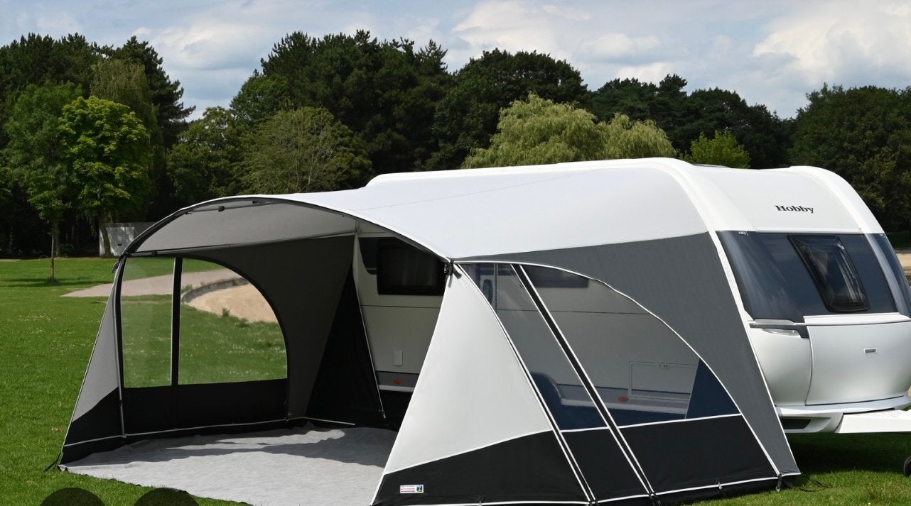 Unico Verona XL Carbon Grey 626 Voortent/Luifel maat 12, Caravans en Kamperen, Ophalen, Zo goed als nieuw