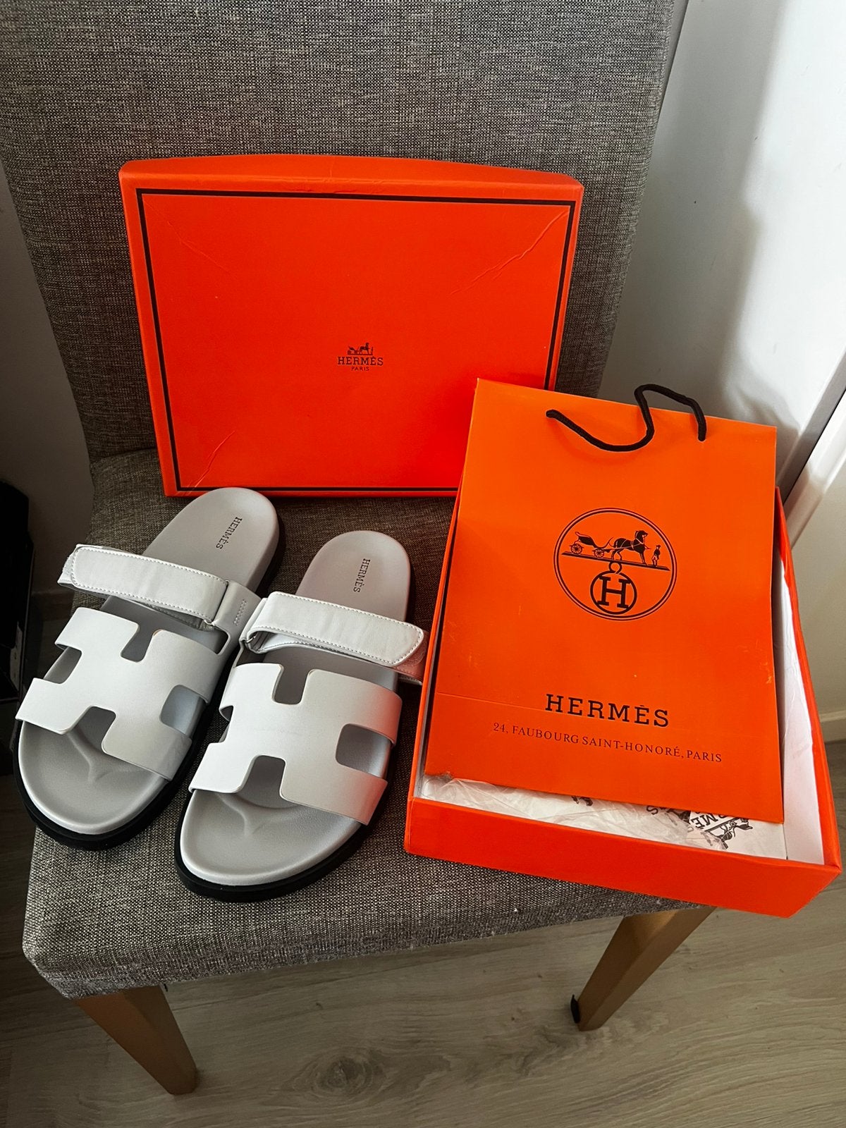 Hermès Chypre sandalen Wit maat 43, Ophalen of Verzenden