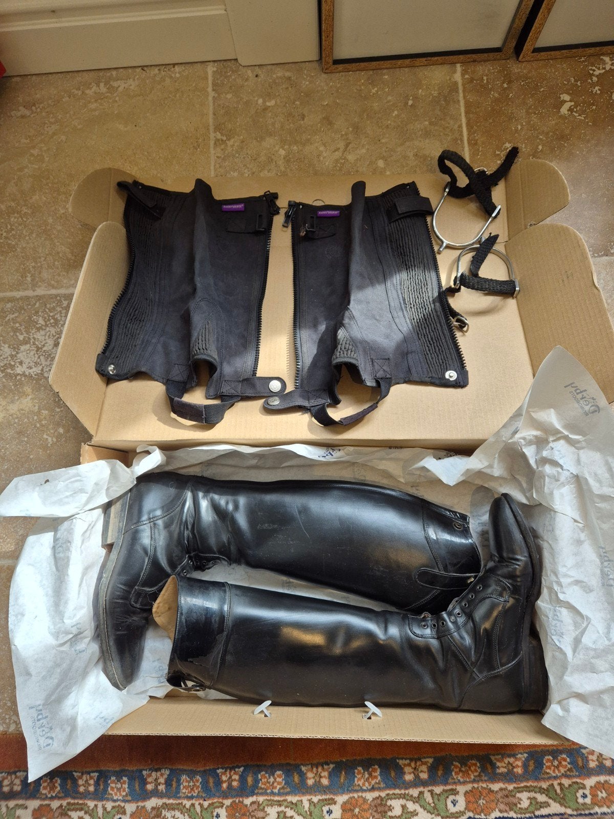 paardrijlaarzen met accessoires, Ophalen of Verzenden, Gebruikt, Recreatie