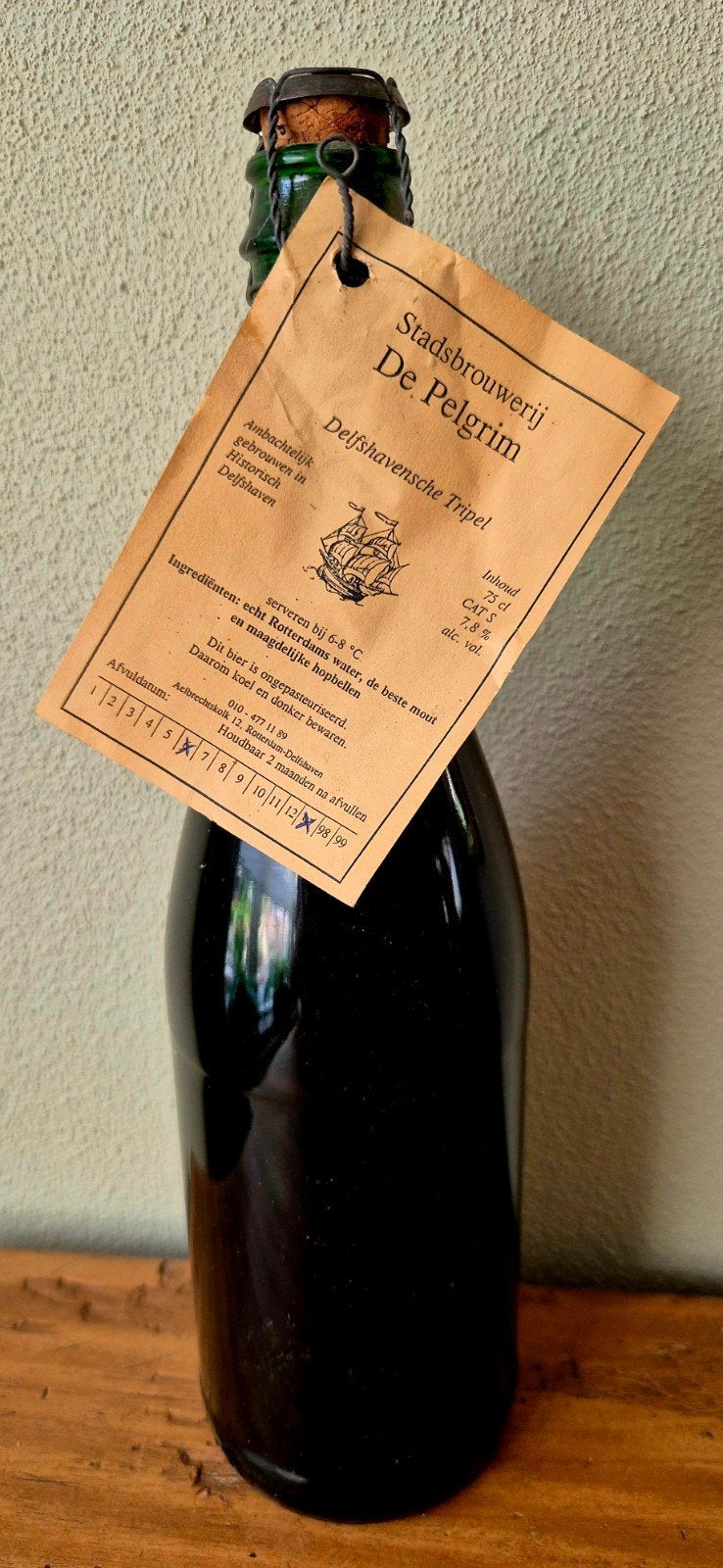 Delfshavensche Tripel 7,8% De Pelgrim Rotterdam-Delfshaven, Ophalen of Verzenden, Zo goed als nieuw, Flesje(s), Overige merken
