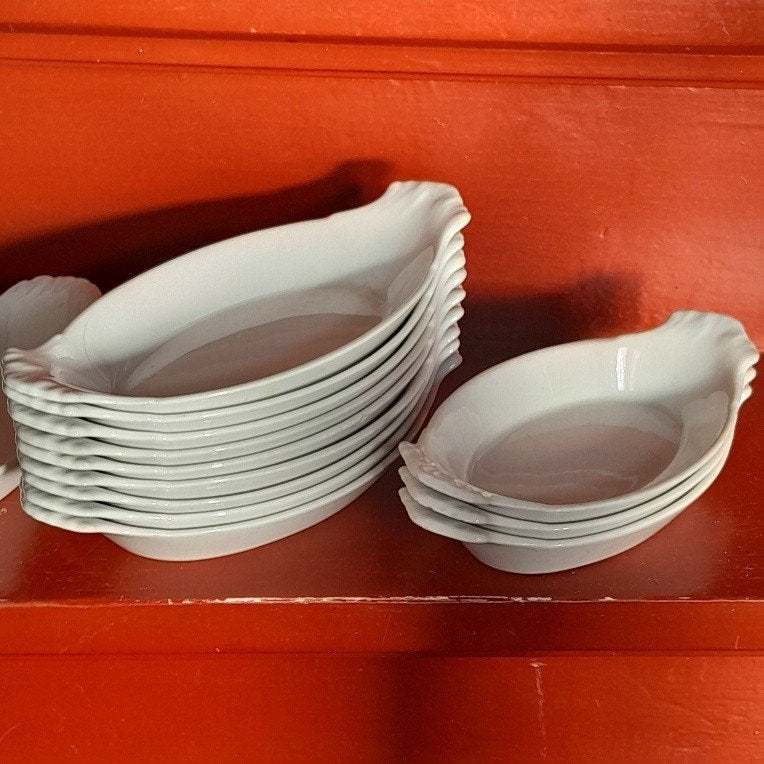 Apilco gratineerschaaltjes, Ophalen of Verzenden, Steen/keramiek, Wit, Overige merken