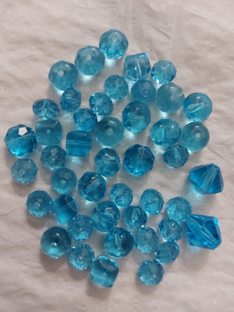 Turquoise set kristallen glaskralen, Verzenden, Nieuw, Kraal