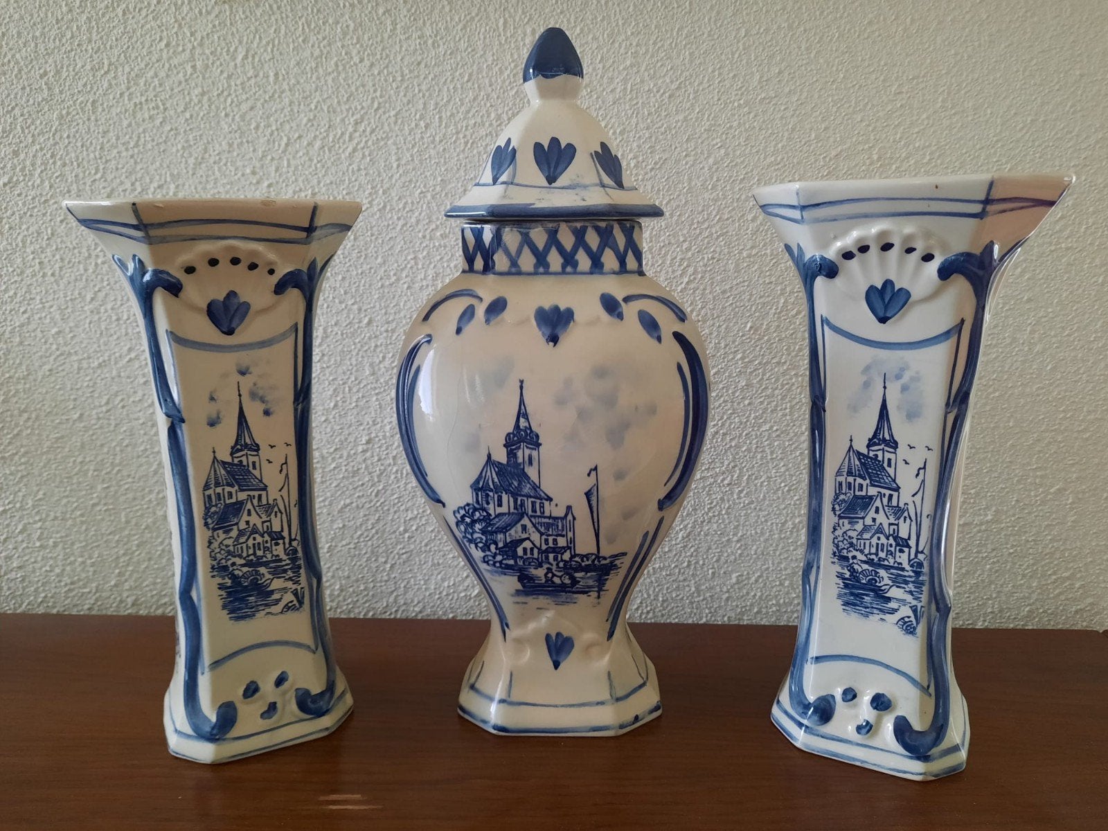 Delfs blauw kast stel vazen., Antiek en Kunst, Antiek | Vazen, Ophalen
