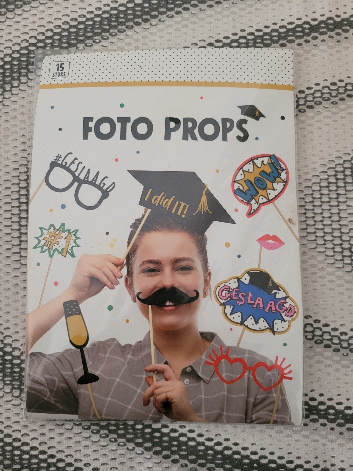 Foto Props - Geslaagd Feestartikelen (15 stuks), Ophalen of Verzenden, Nieuw, Feestartikel, Verjaardag