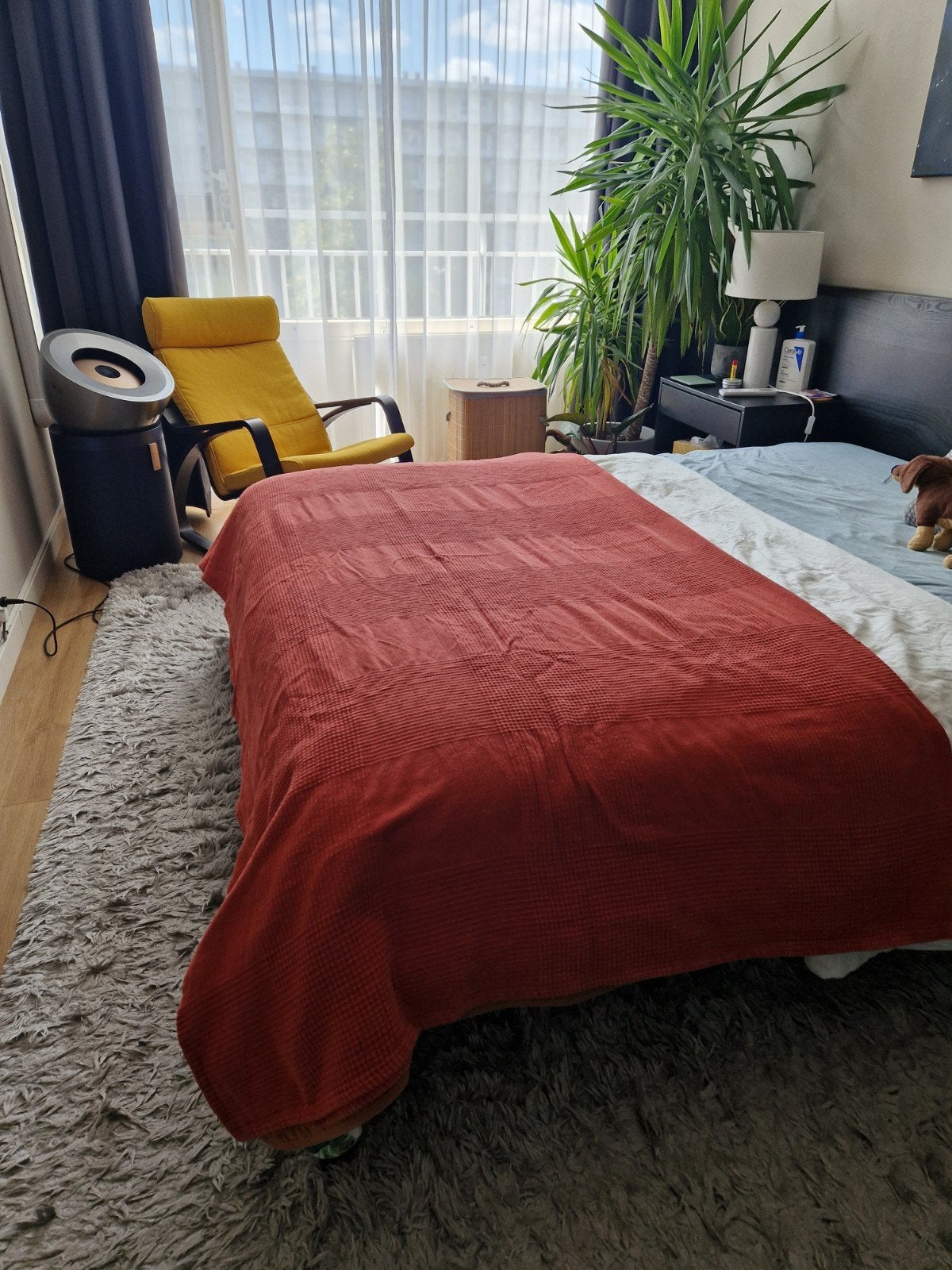 Oranje sprei 220x250 cm - Zo goed als nieuw, Ophalen of Verzenden