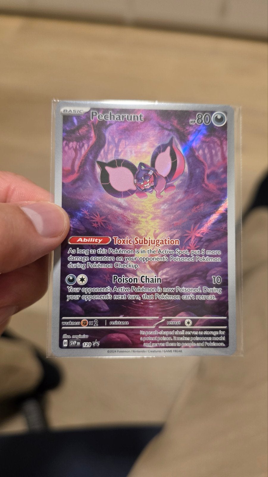 Pechrunt Pokémon kaart - black star promo 129 - Nieuwstaat, Ophalen of Verzenden, Nieuw, Losse kaart