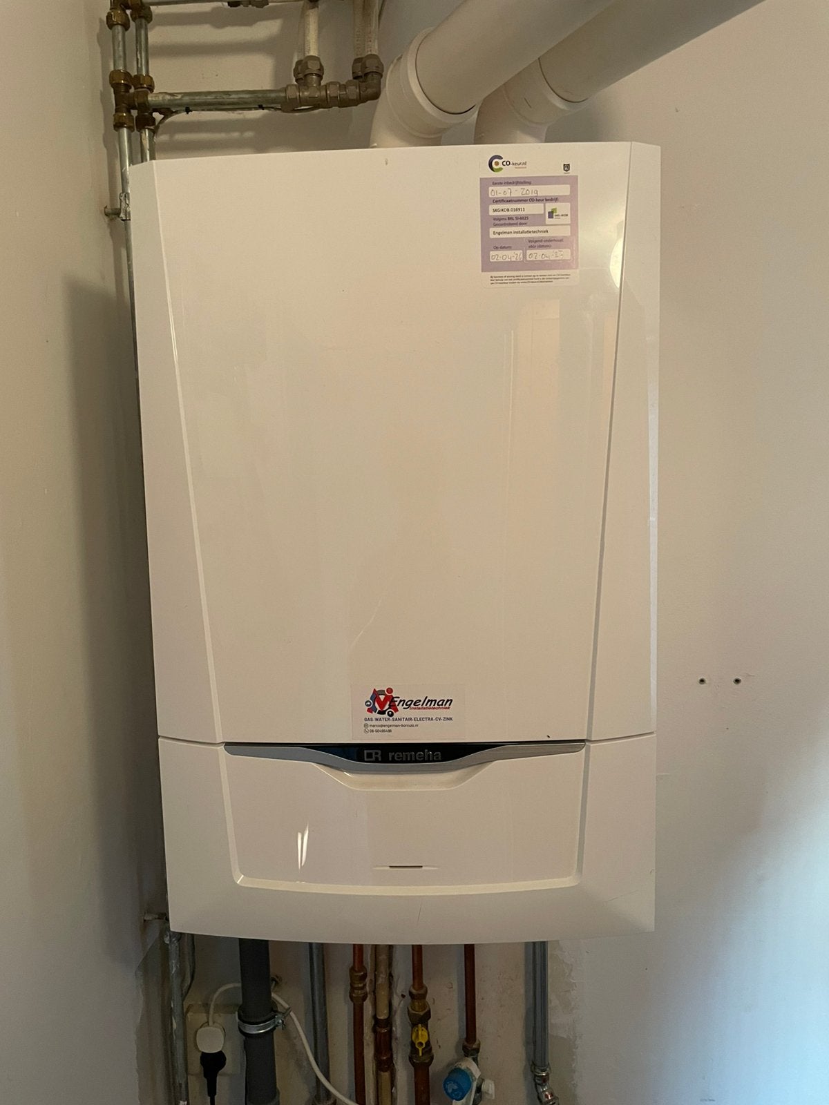 Remeha Calenta Ace 40C 2019 – werkend en compleet, Ophalen, Aardgas, Minder dan 20 liter, Onderdeel