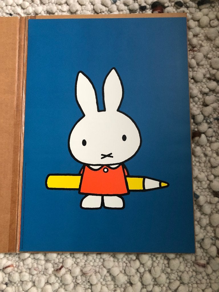 Set van 4 Originele Dick Bruna Kunstposters (Nijntje) Mercis, Ophalen of Verzenden, Wanddecoratie, Papier/karton