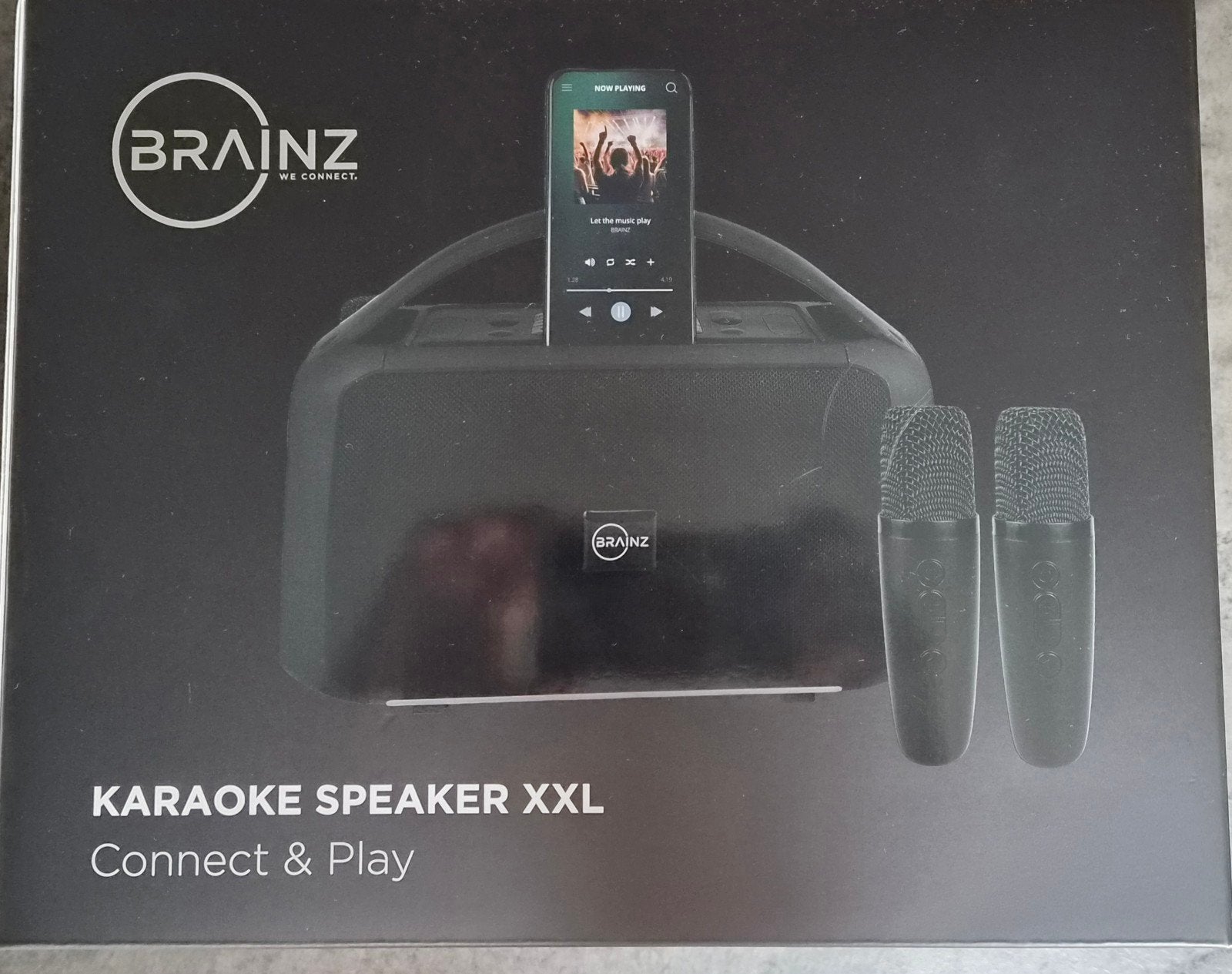 Brainz Karaoke Speaker XXL met 2 Microfoons, Ophalen of Verzenden, Nieuw, Complete set