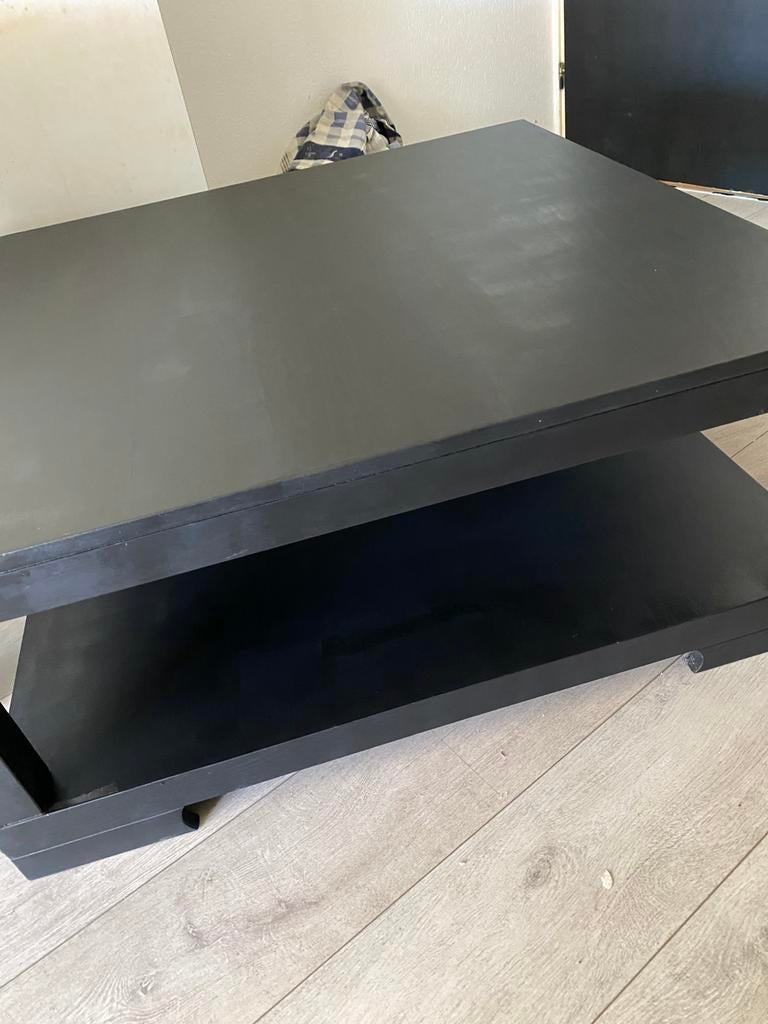 Zwarte  salontafel mat zwart, Huis en Inrichting, Tafels | Salontafels, 100 tot 150 cm, Zo goed als nieuw, Minder dan 50 cm, Rechthoekig