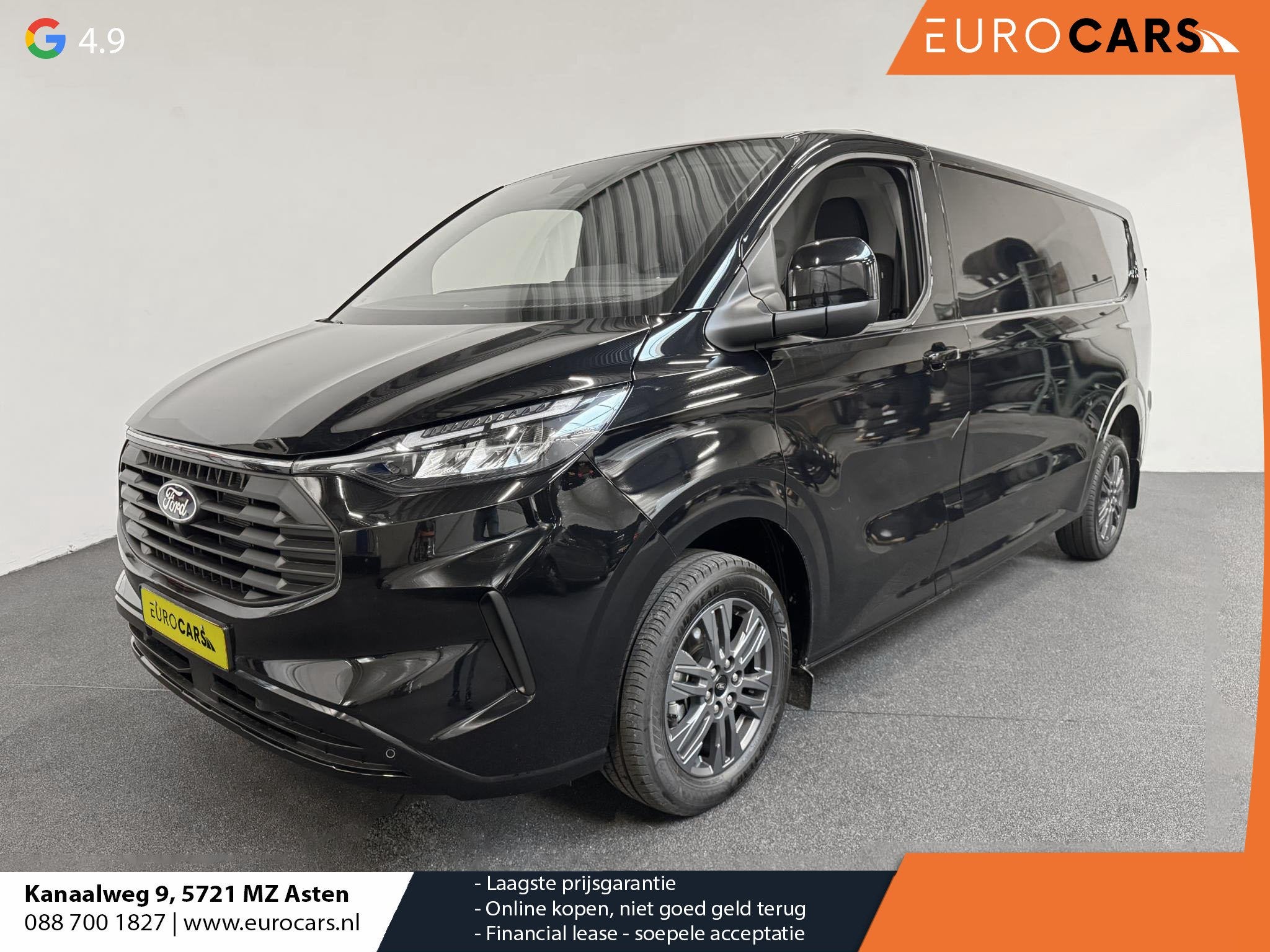 Ford Transit Custom 320 2.0 TDCI L2H1 Limited Automaat Airco, Auto's, Bestelauto's, Euro 6, 4 cilinders, 2500 kg, Zwart