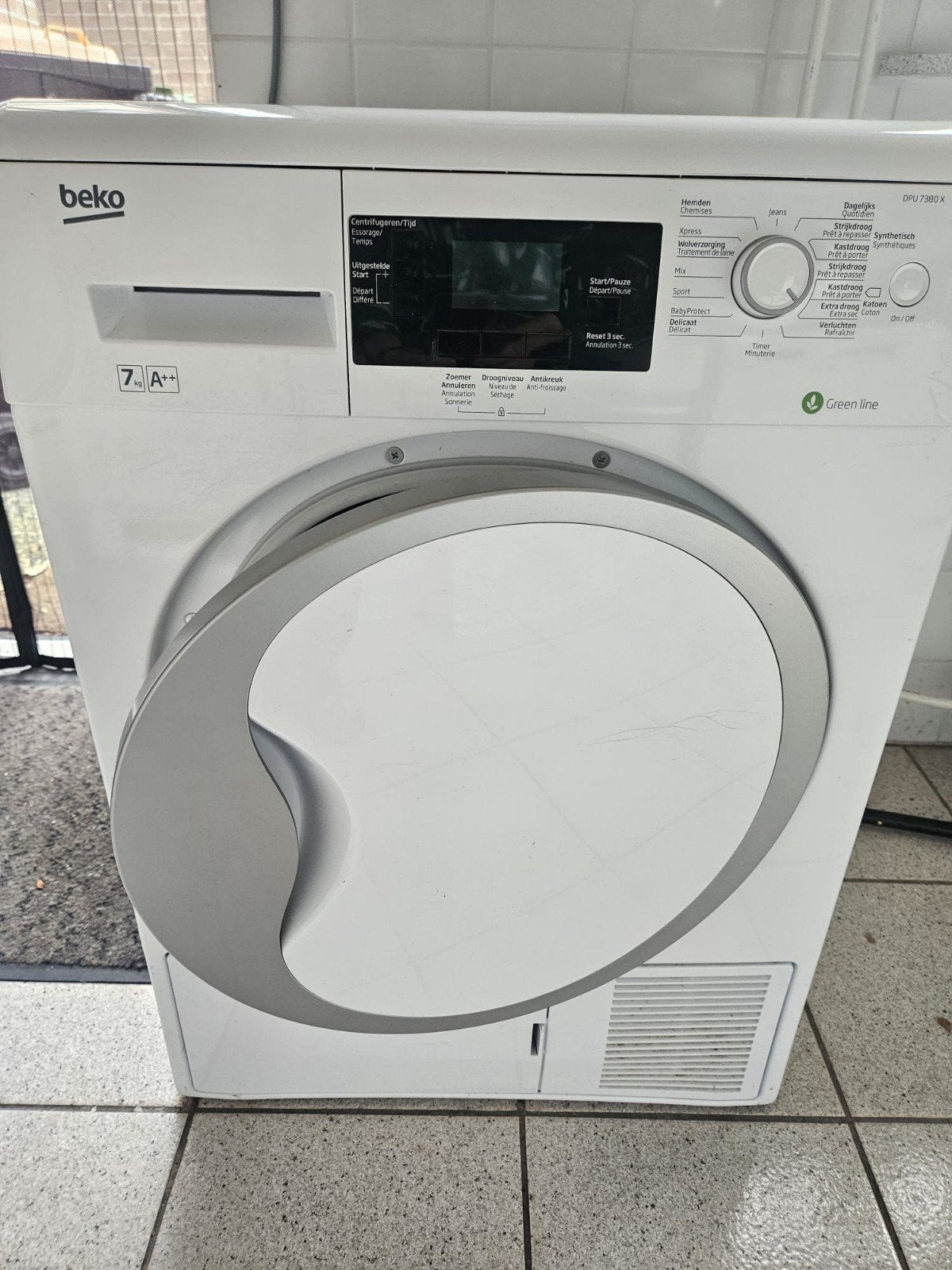 Wasdroger BEKO, BKU 7380 X, Ophalen, Condens, 85 tot 90 cm