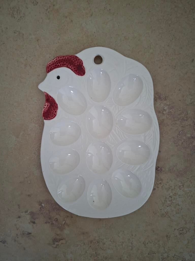 Aardewerk eierbord Haan voor gevulde eieren., Ophalen, Overige typen, Zo goed als nieuw, Overige stijlen