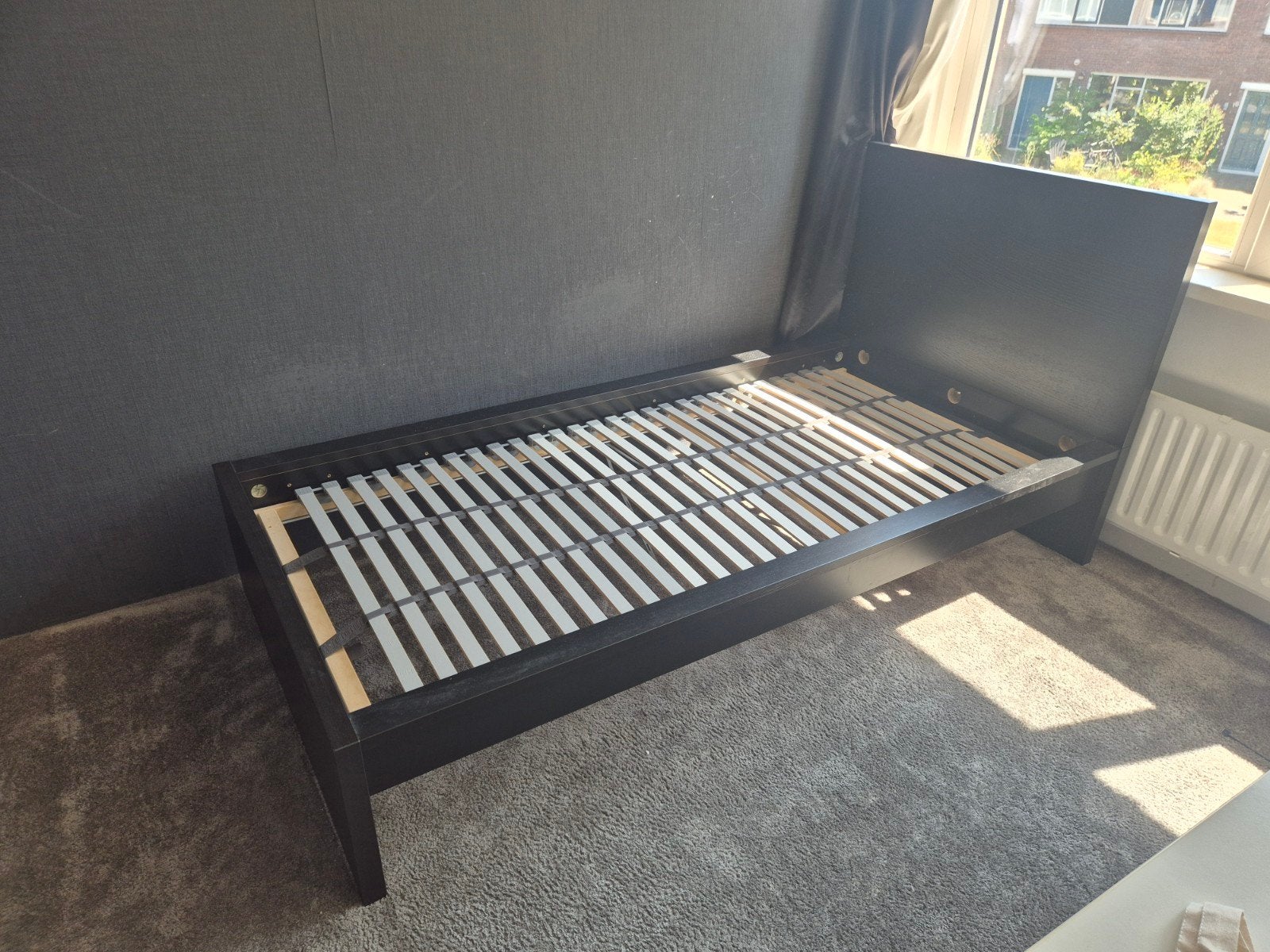 Ikea MALM eenpersoonsbed met lattenbodem, Huis en Inrichting, Slaapkamer | Bedden, Ophalen, Gebruikt, 90 cm, Eenpersoons