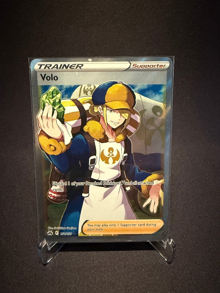 Volo Trainer Supporter Pokemon Kaart 151/159 Full Art, Ophalen of Verzenden, Zo goed als nieuw, Losse kaart, Foil