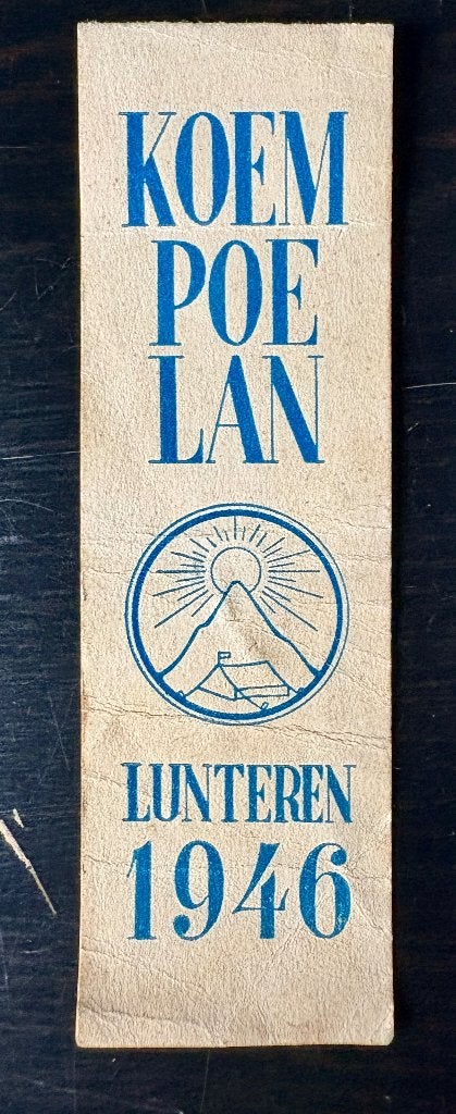 1946 Scouting Koempoelan Lunteren Badge, Ophalen of Verzenden, Gebruikt, Embleem, Speld of Insigne
