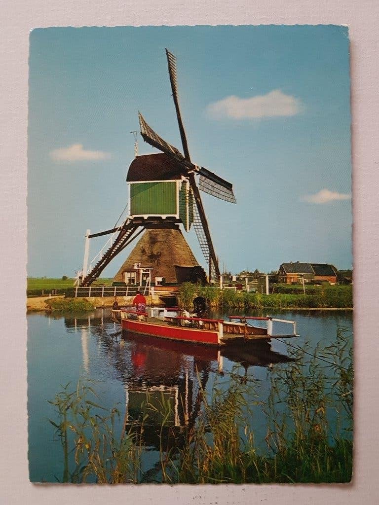Ansichtkaart Wipwatermolen te Groot Ammers Molen Windmolen, Ophalen of Verzenden, 1960 tot 1980, Ongelopen, Zuid-Holland