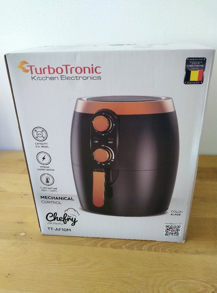 Nieuwe TurboTronic Airfryer 3,5L 1200W retro design, Witgoed en Apparatuur, Airfryers, Ophalen, Nieuw, Airfryer, 1500 gram of meer
