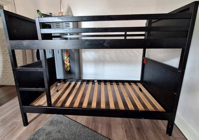 IKEA NORDDAL Stapelbed Zwart 95x207cm - Gebruikt, Ophalen, Gebruikt, 90 cm, Tweepersoons