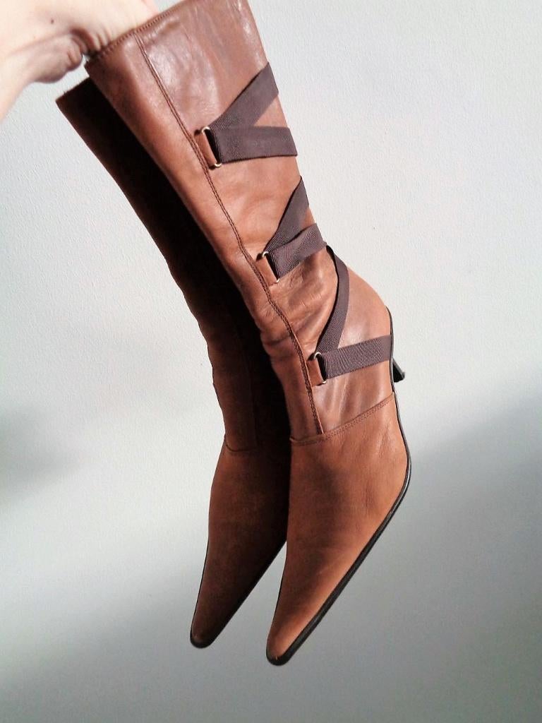 Dick Boons leren laarzen camel maat 39, Kleding | Dames, Schoenen, Hoge laarzen, Bruin, Ophalen of Verzenden, Zo goed als nieuw