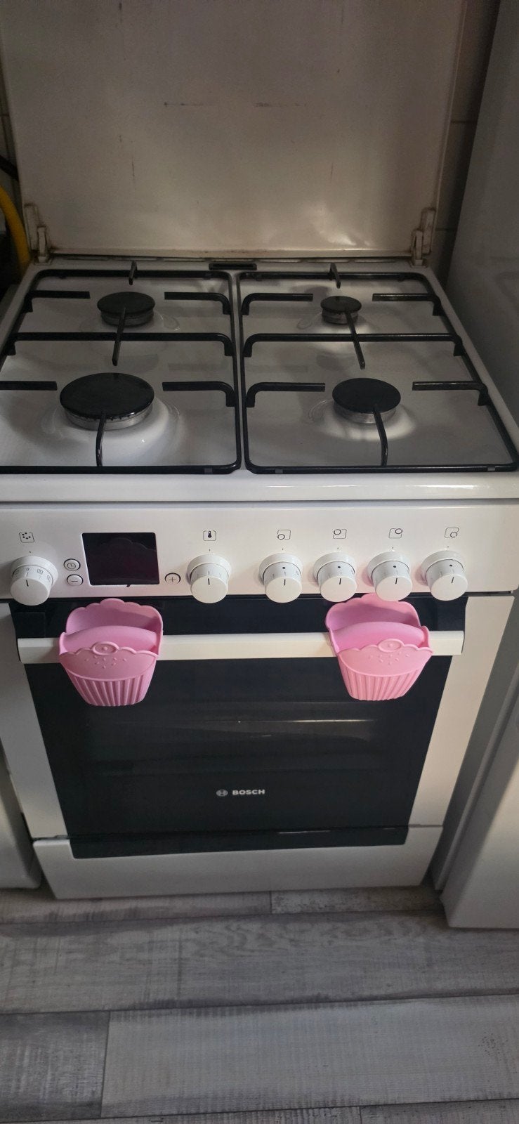 Bosch Vrijstaand Gasfornuis met Oven - Wit, Gebruikt, 60 cm of meer, Gas, Vrijstaand