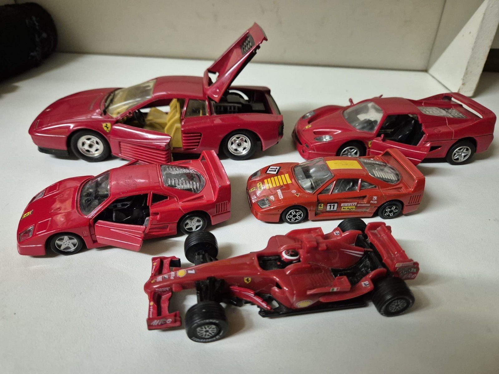 5 Ferrari modelauto's - ZGAN Nostalgie, Ophalen of Verzenden, Zo goed als nieuw