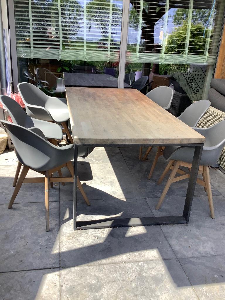 Tuintafel met 6 stoelen van IKEA grijs, Ophalen, Gebruikt, 6 zitplaatsen, Tuinset