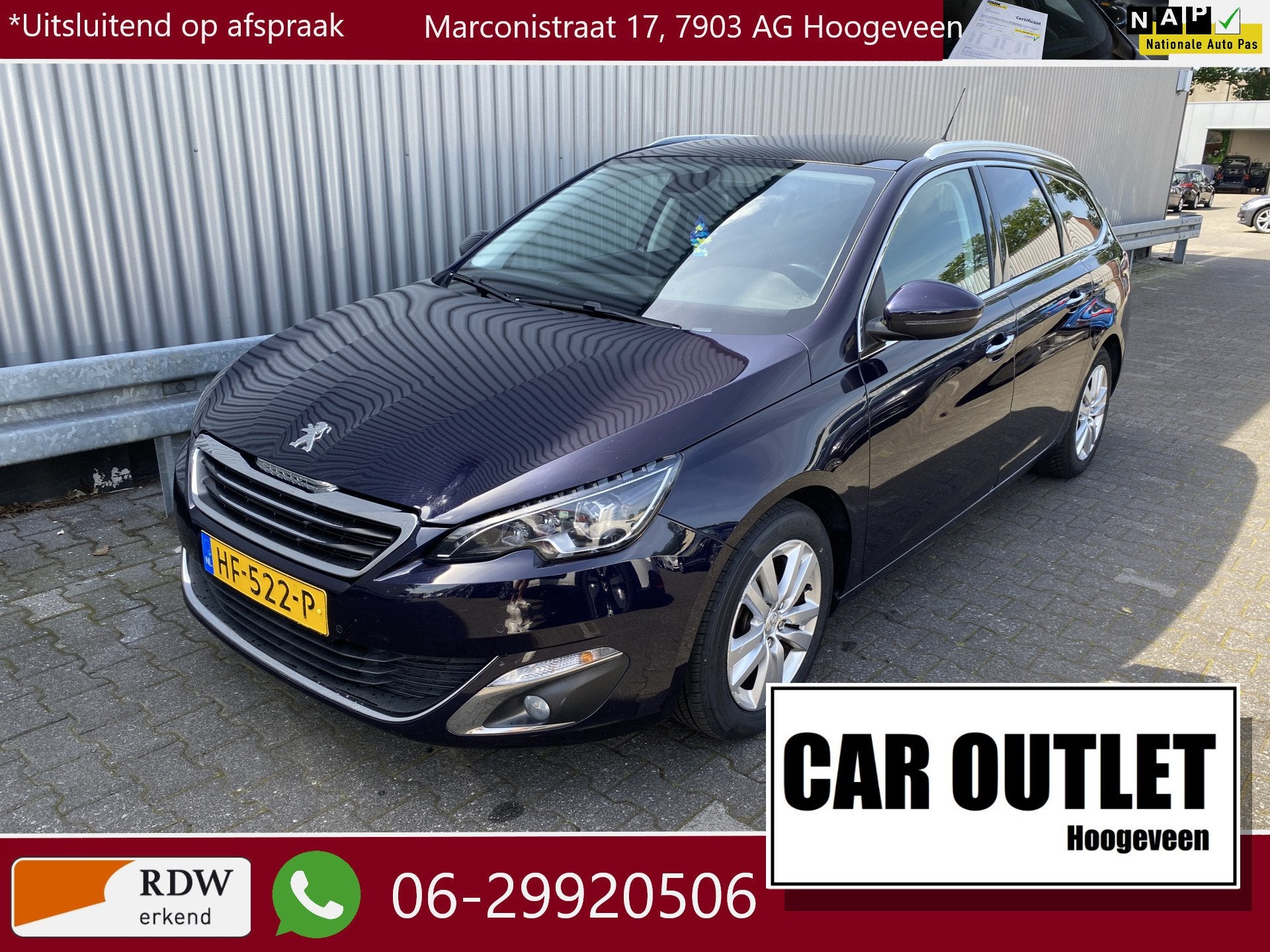 Peugeot 308 SW 1.2 PureTech Blue Lease Premium Clima, Navi,, Stof, Gebruikt, Euro 6, 1199 cc