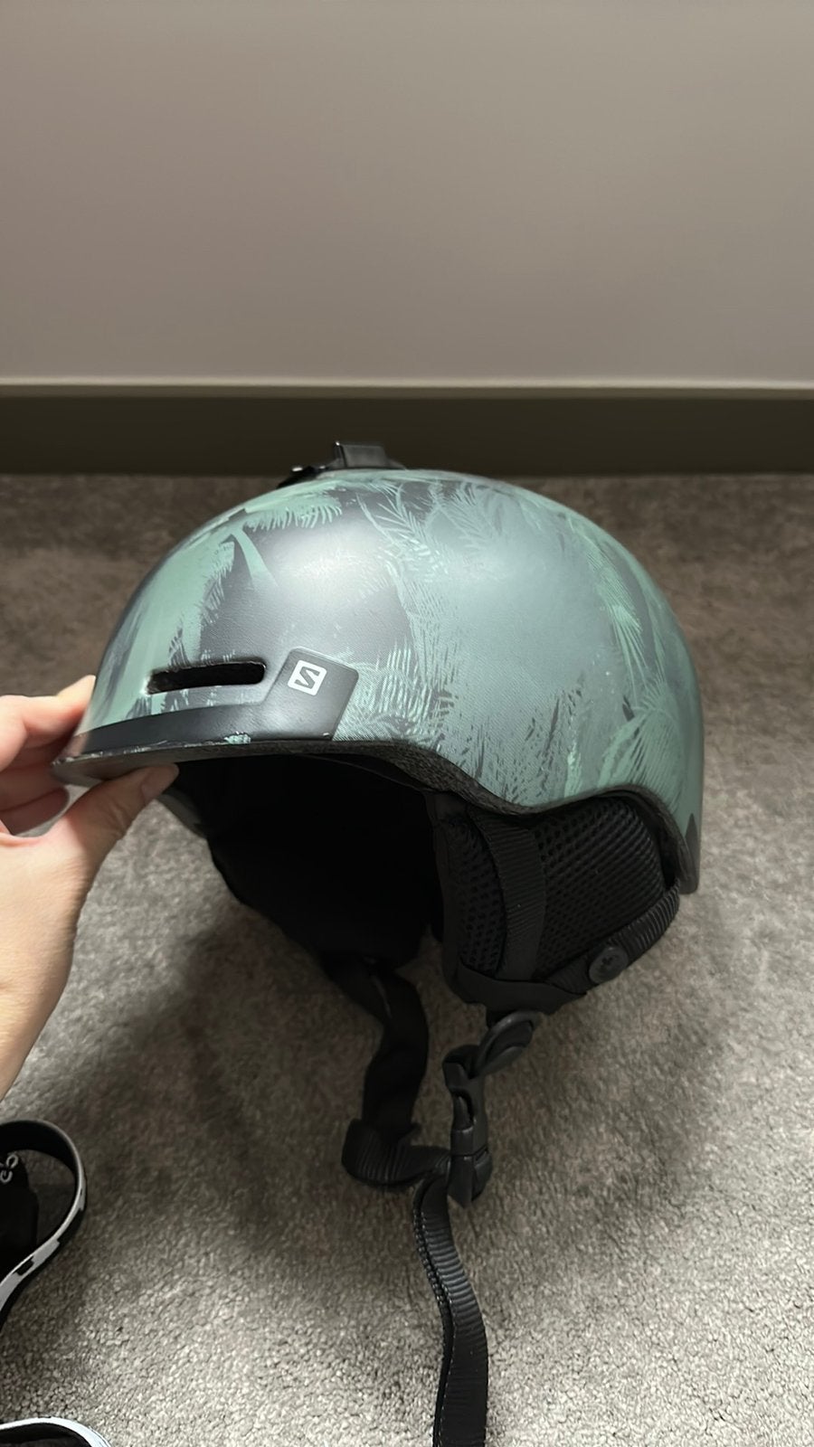 Skihelm Salomon kind incl draagtas en skibril, Overige typen, Zo goed als nieuw, Skiën, Salomon