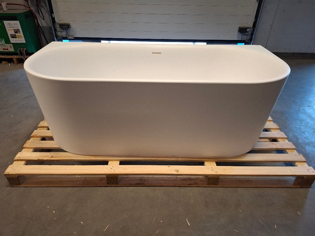 Xenz Fay 180x80x60 half vrijstaand bad mat wit met afvoer, Ophalen of Verzenden, Zo goed als nieuw, Bad