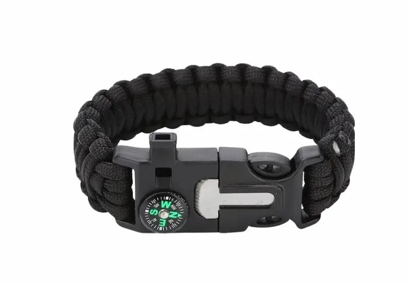 Survival Armband met Kompas en Vuurstarter, Ophalen of Verzenden, Nieuw, Zwart, Overige materialen