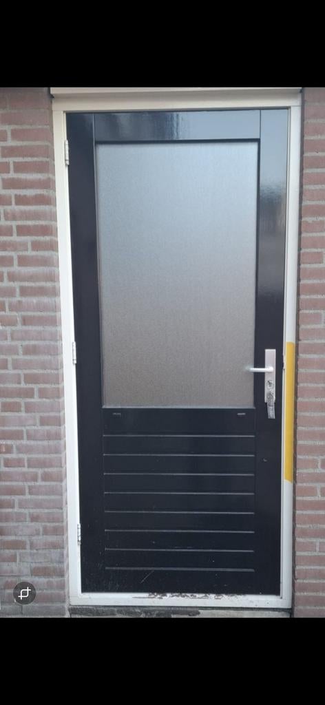 Achter deur met kozijn Hard hout, 100 tot 120 cm, Gebruikt, 215 cm of meer, Ophalen of Verzenden