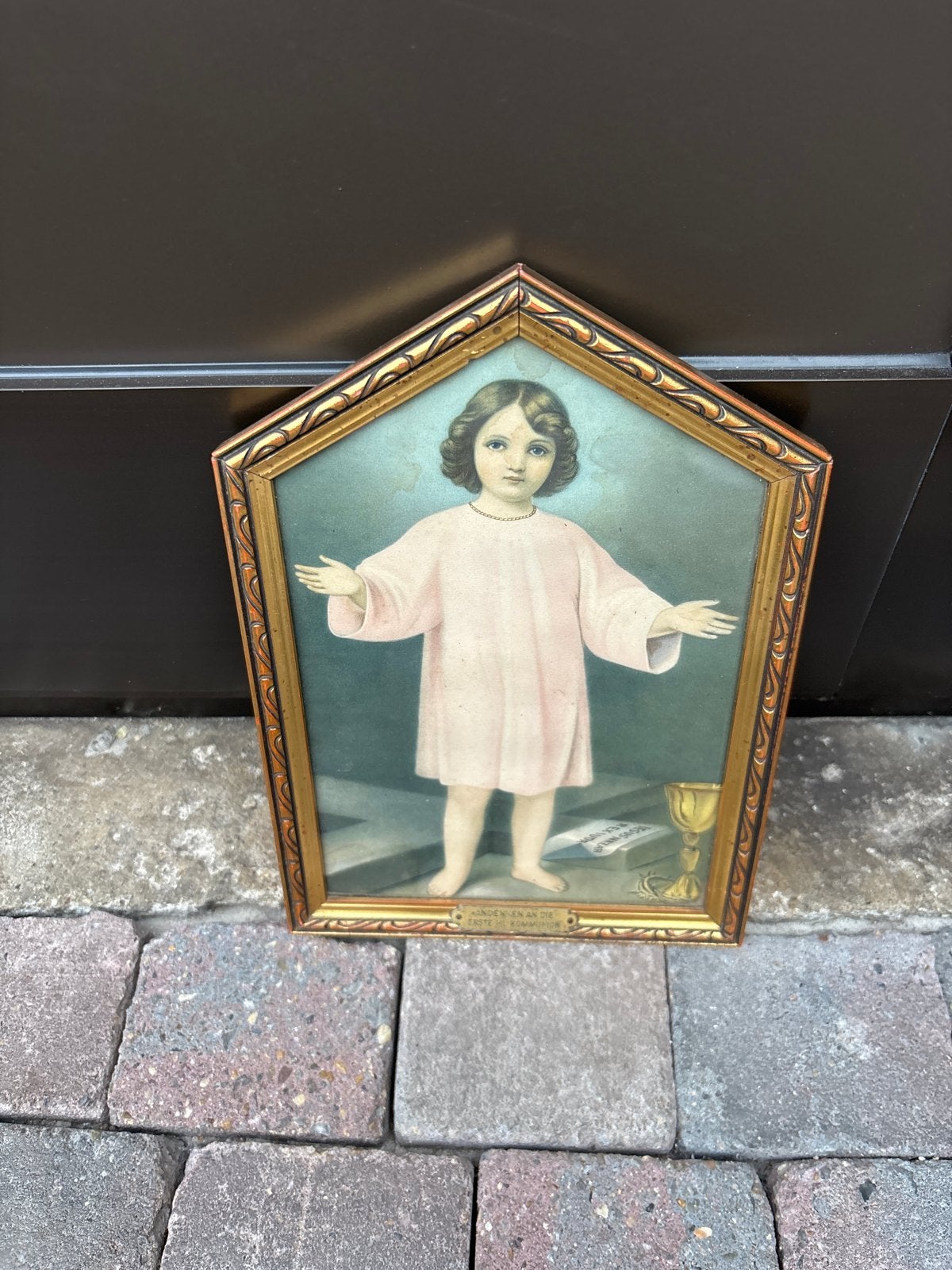 Antieke Eerste Communie Afbeelding - Kindje Jezus, Antiek en Kunst, Antiek | Religie, Ophalen
