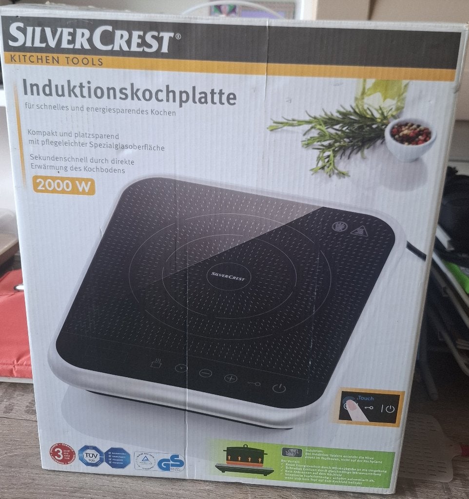Inductiekookplaat van Silvercrest, Witgoed en Apparatuur, Kookplaten, 3 kookzones of minder, Ophalen of Verzenden, Zo goed als nieuw